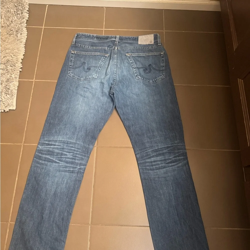 Ag Adriano Goldschmied Men's Straight Jeans - Dark Blue - Picture 13 of 14